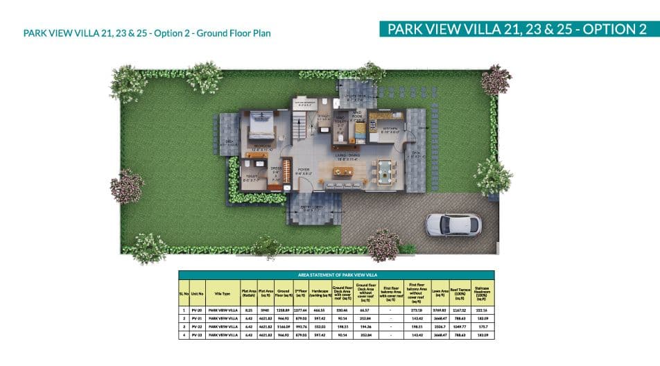 Aquaville -park view villa floor plan 1