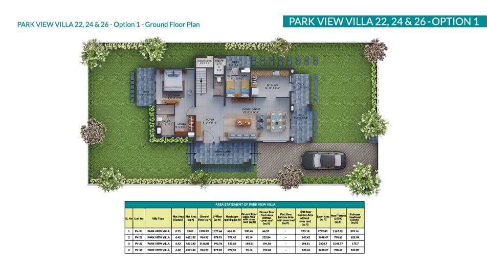 Aquaville -park view villa floor plan 2