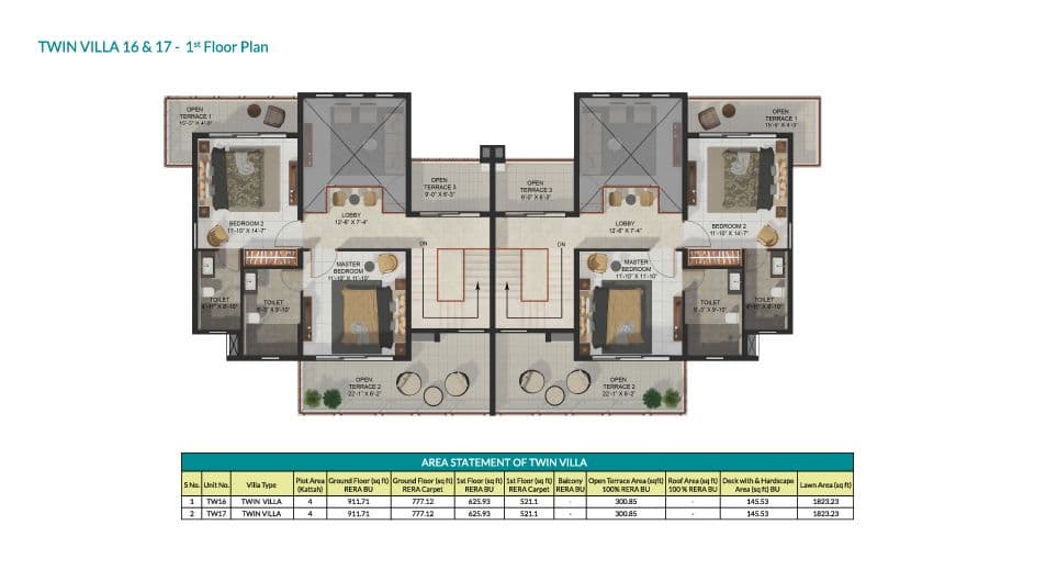 Aquaville - twin villa floor plan