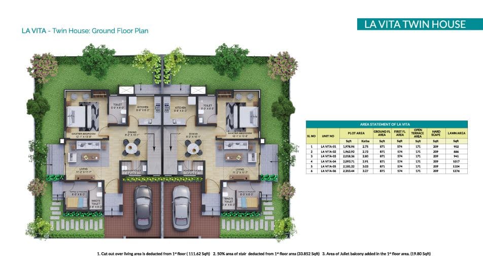 Aquaville - twin house floor plan