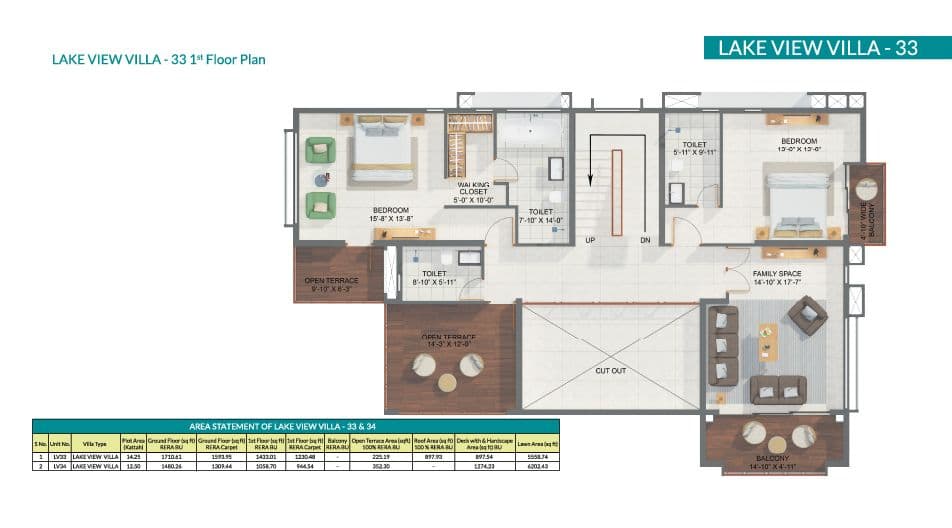 Aquaville - Lake view villa 33 floor plan