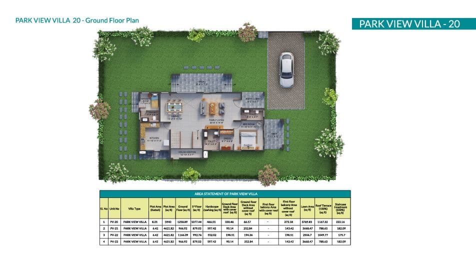 Aquaville -park view villa 20 floor plan