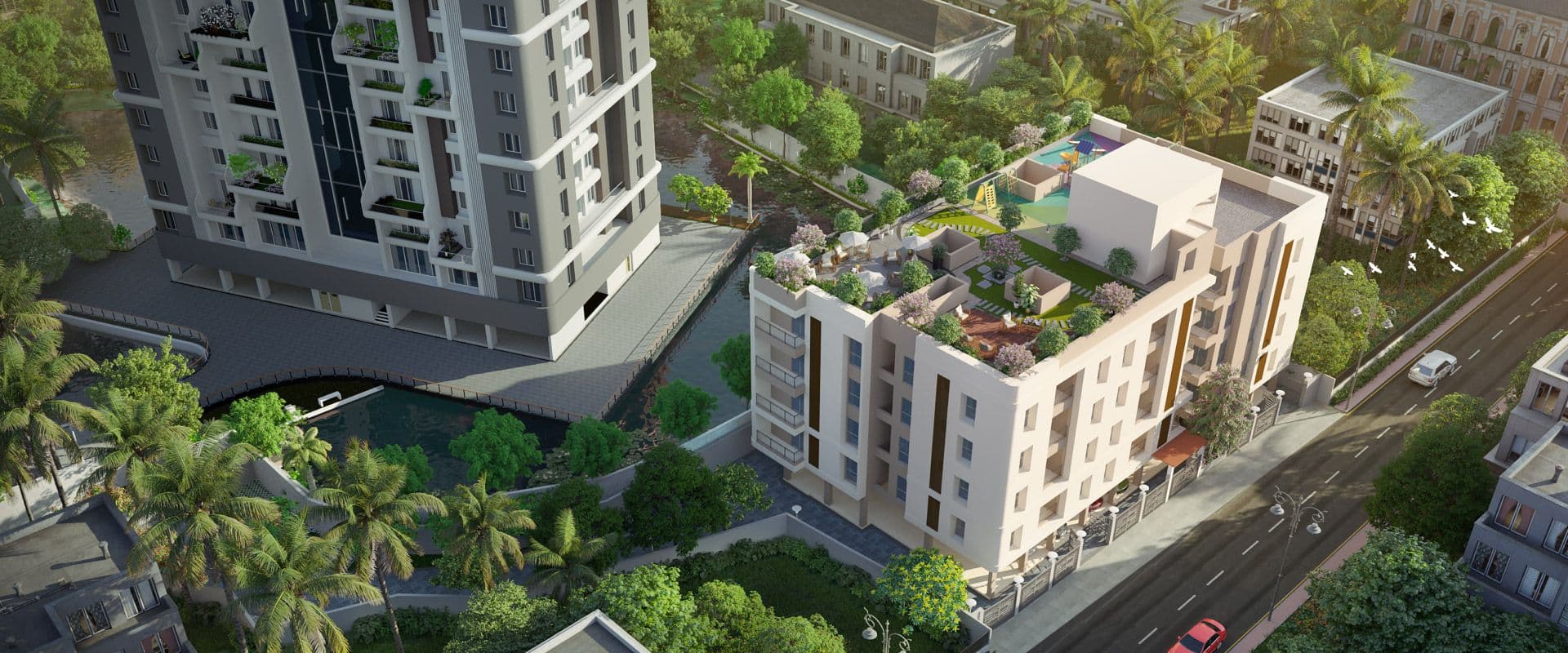 Merlin Isle -2 and 3 bhk flats in Garden Picnic